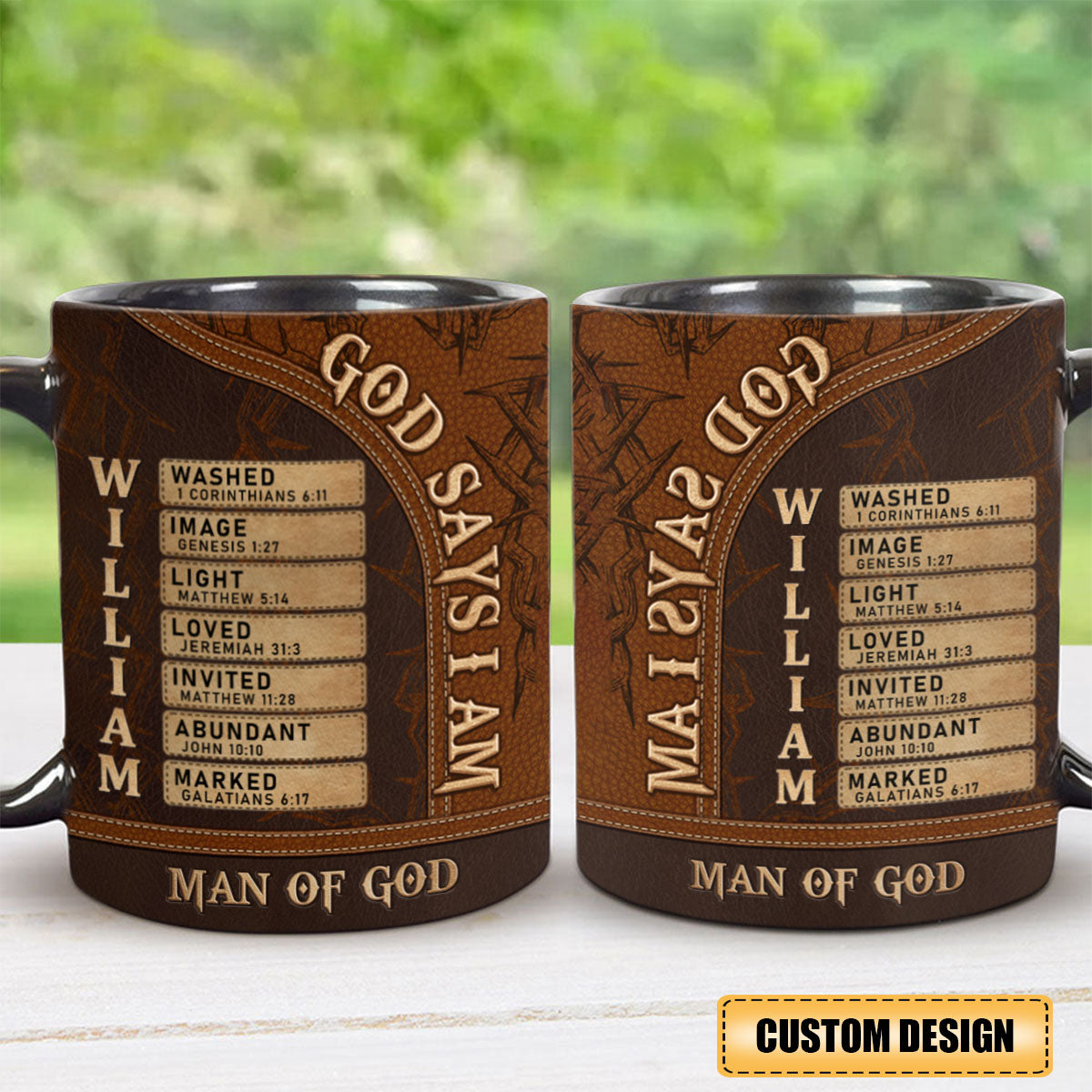 Man Of God - Personalized Black Mug