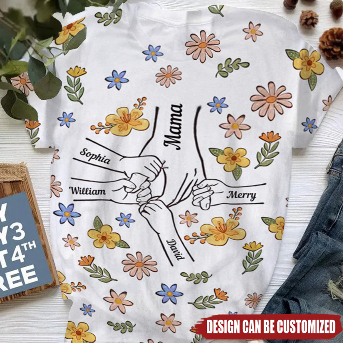 You Hold Our Hands, Also Our Hearts Personalized 3D T-shirt - Gift For Mom, Grandma