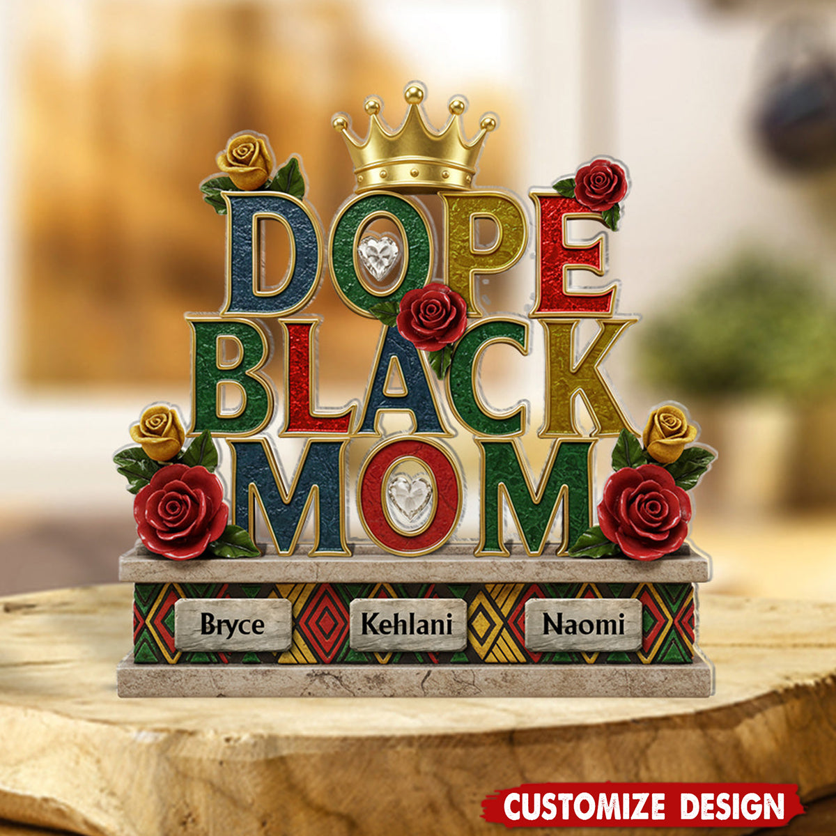 Dope Black Mom - Personalized Mother Custom Shaped Acrylic Plaque