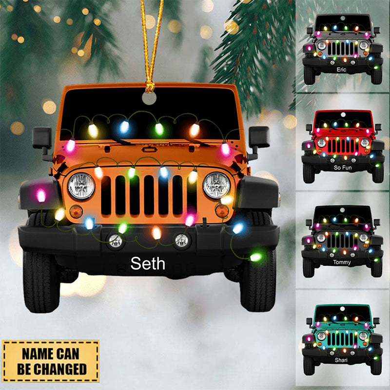 Personalized Wrangler Off-Road Car Acrylic Christmas Ornament