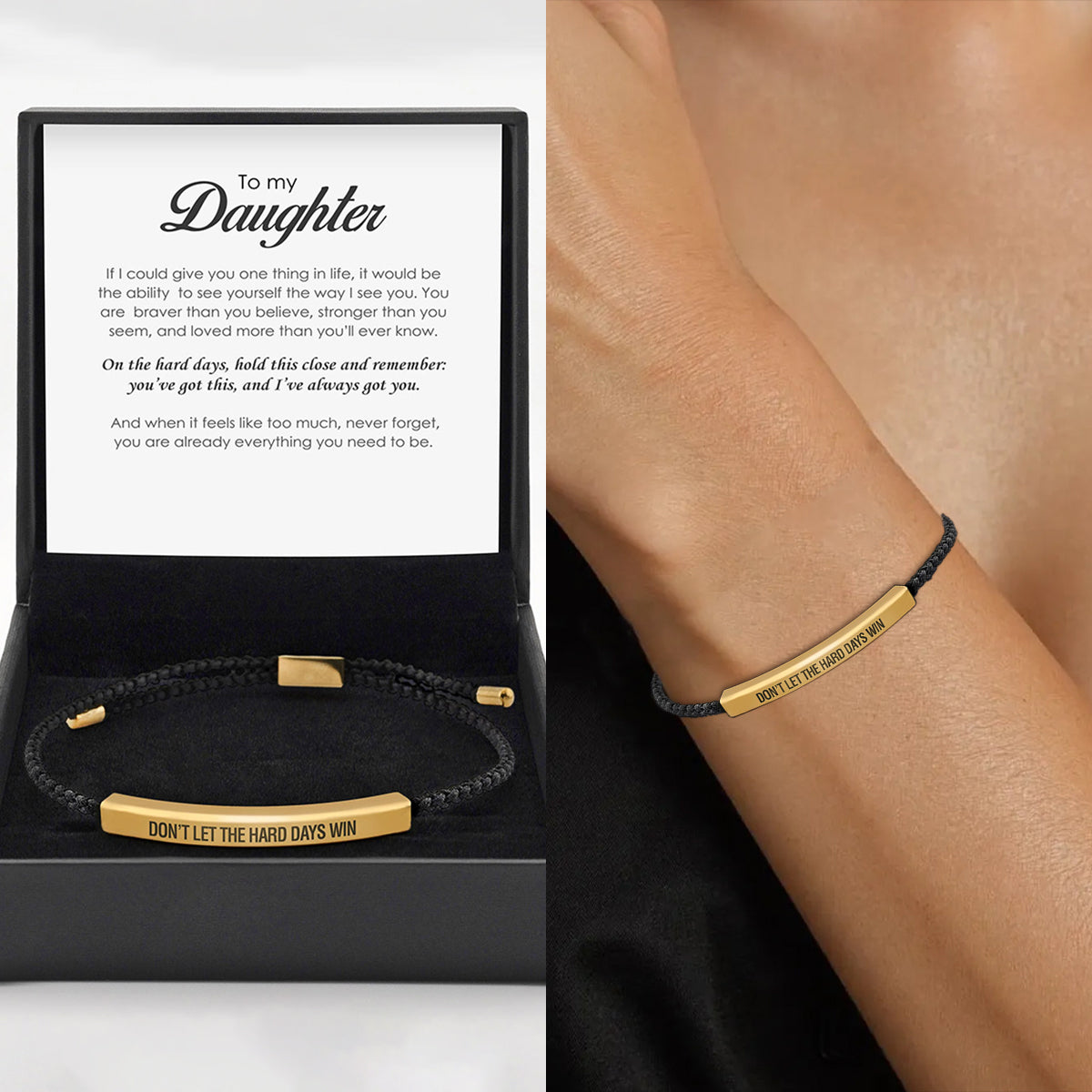 For Daughter-Don't Let The Hard Days Win Tube Bracelet