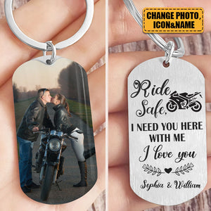 Ride Safe - Personalized Photo Keychain - Gift For Beloved One