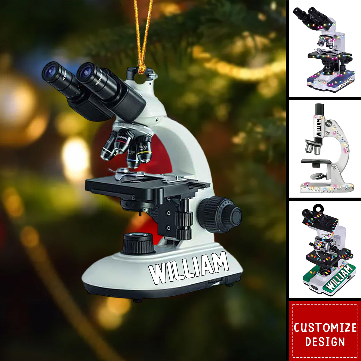 Personalized Medical Microscope Christmas Ornament - 2024 New Release