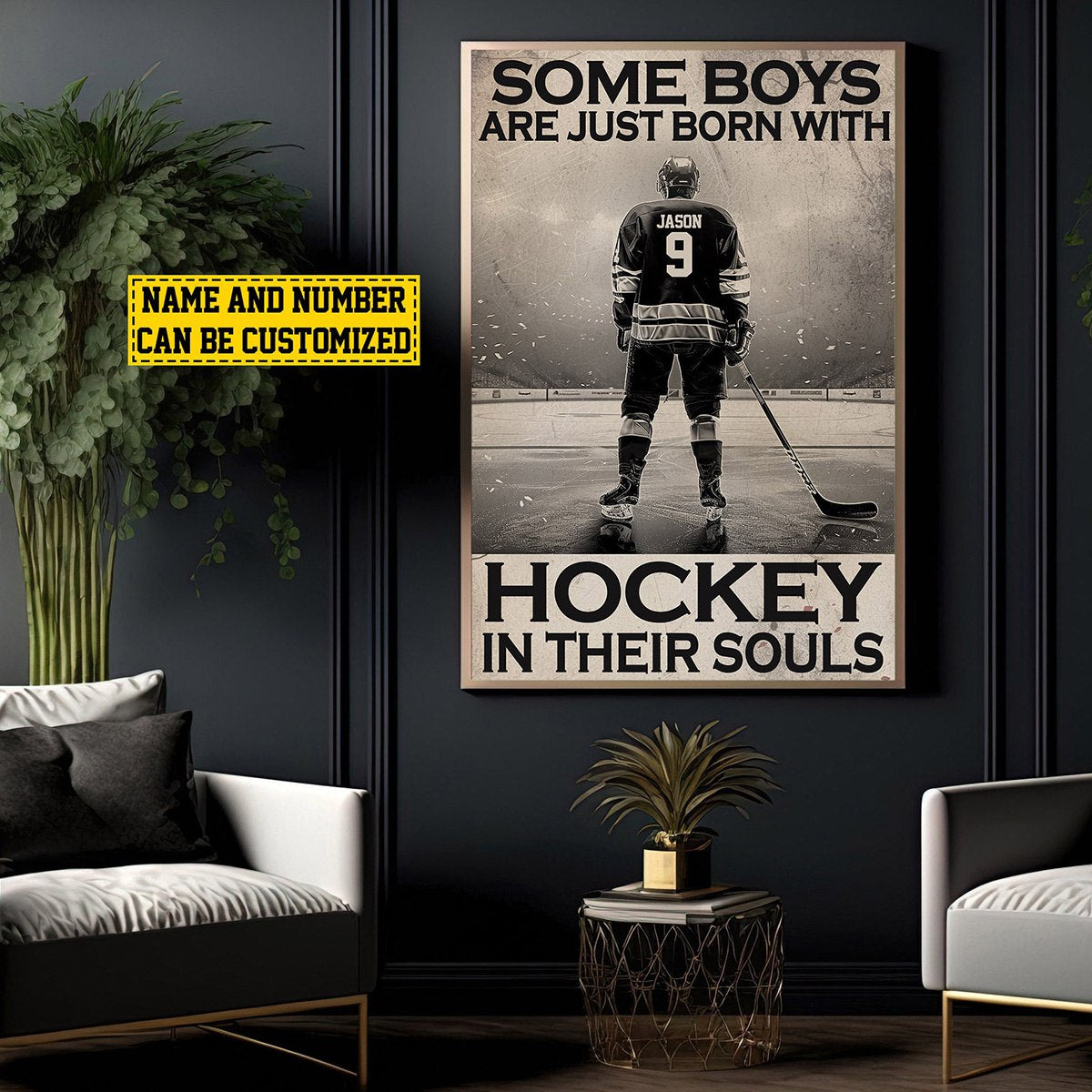 Some Boys Are Just Born With Personalized Hockey Poster-Gift For Hockey Lovers
