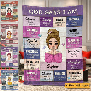 God Says I Am Pink - Personalized Blanket - Meaningful Gifts for Birthday