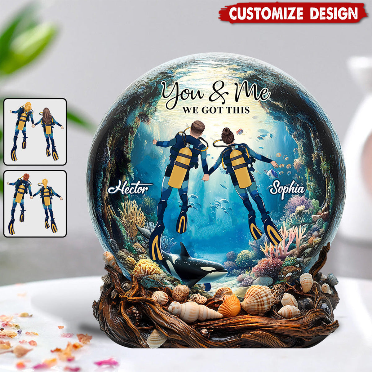 You & Me We Got This - Personalized Scuba Diving Custom Shaped Acrylic Plaque