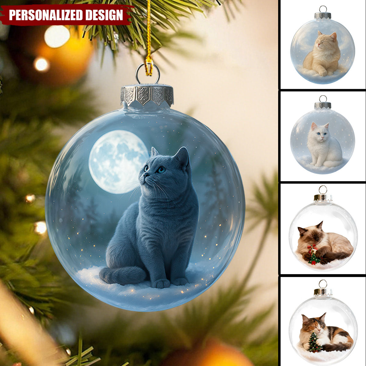 Cute Cat Christmas Ornaments