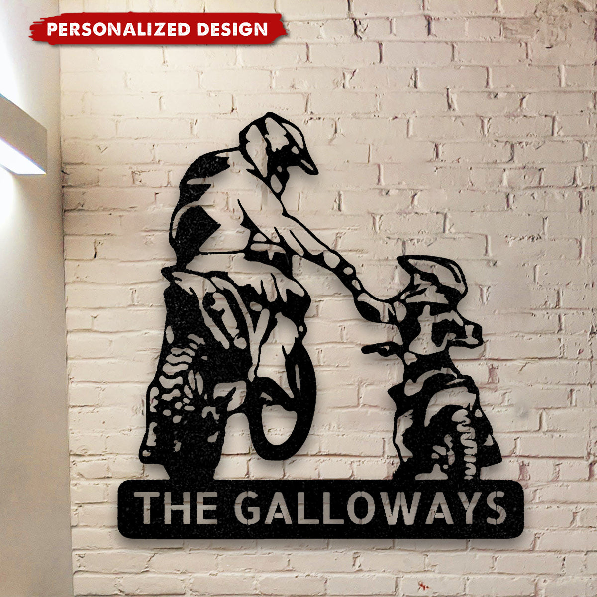 Personalized Father and Son Motocross Metal Wall Sign-Father’s Day Gift