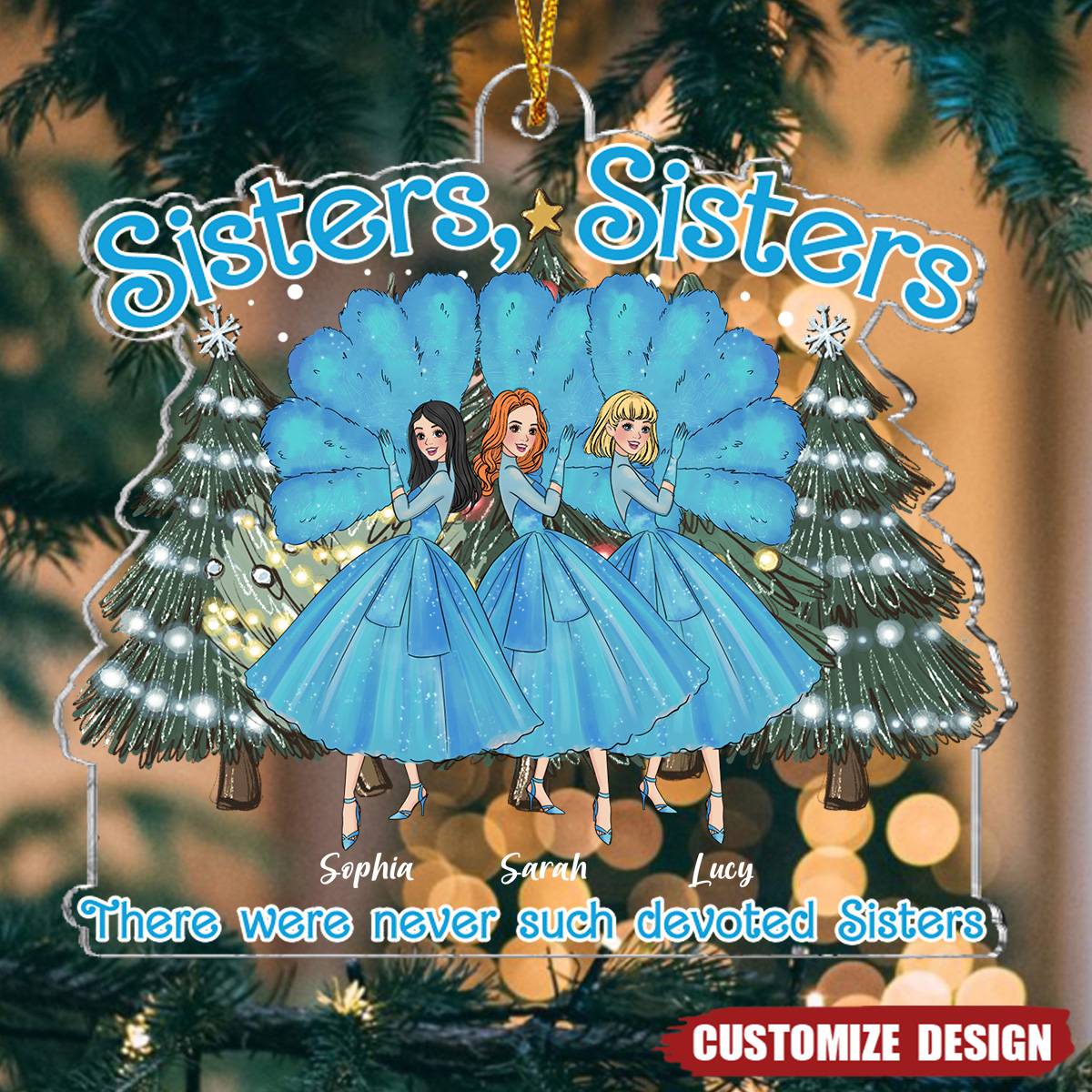 2024 New Release Sisters Sisters- Personalized Acrylic Christmas Ornament