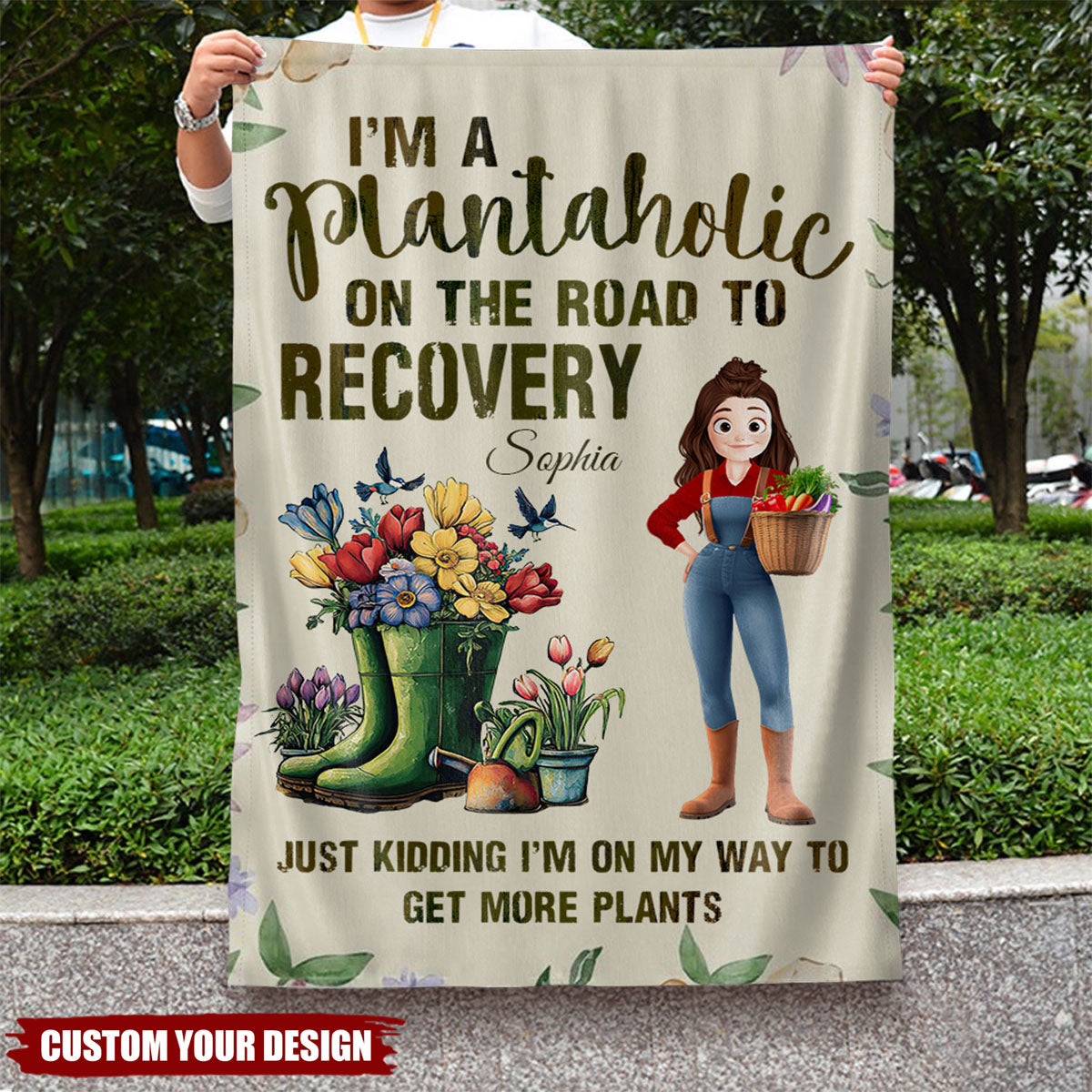 I'm A Plantaholic On The Road To Recovery Just Kidding - Personalized Garden Flag