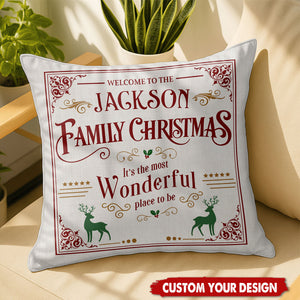 Welcome To The Family Christmas, Personalized Custom Pillow, Gift For Family Members