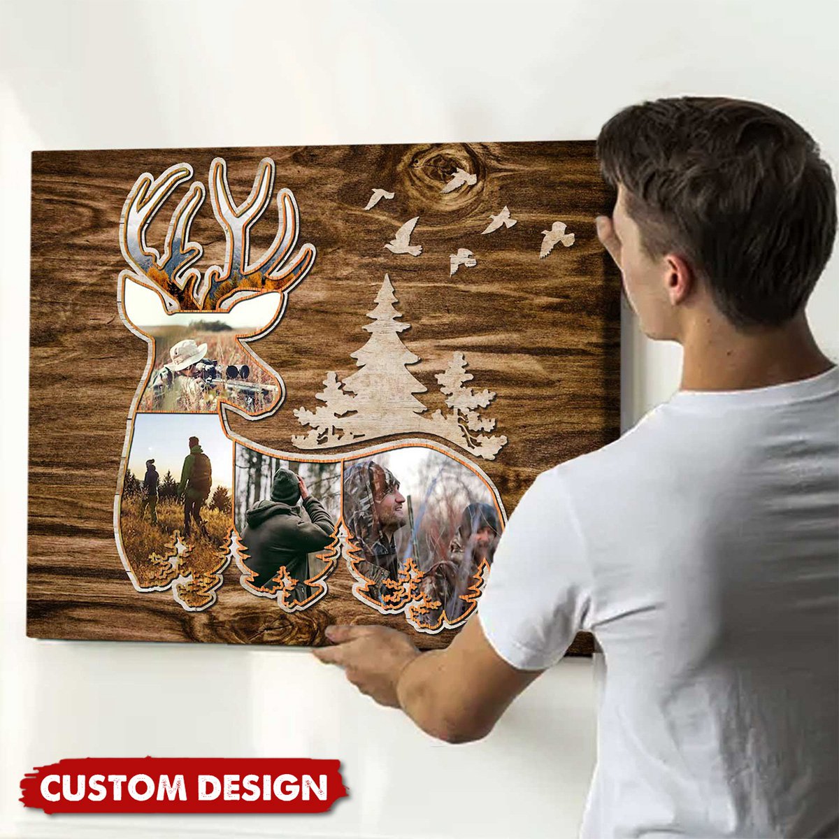 Personalized Deer Photo Collage Poster, Hunting Gifts For Deer Hunters