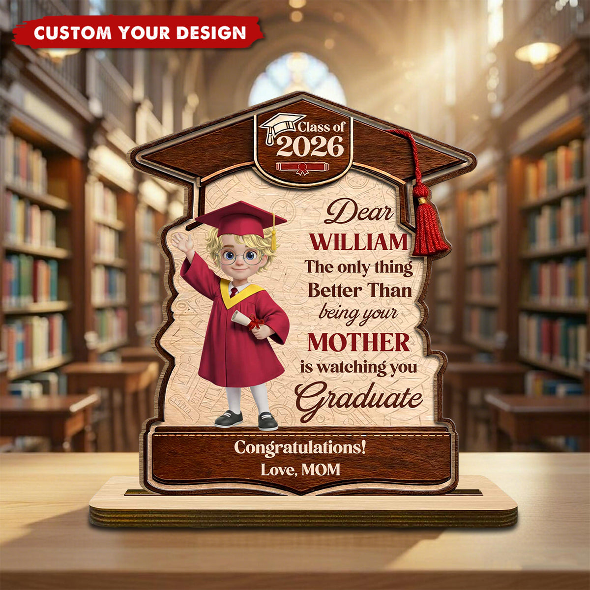 Better Than Being Your Mother Graduate, Personalized Wood Plaque, Gift For Son/Daughter