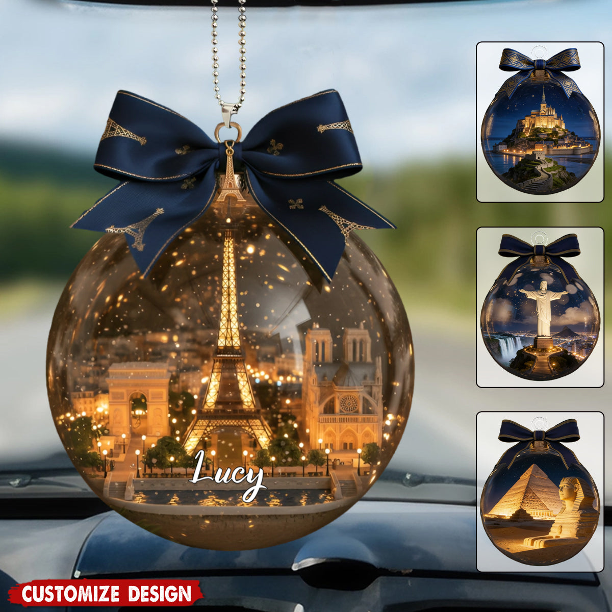 Famous Landmark Car Ornament Personalized Gifts For Travel Lovers