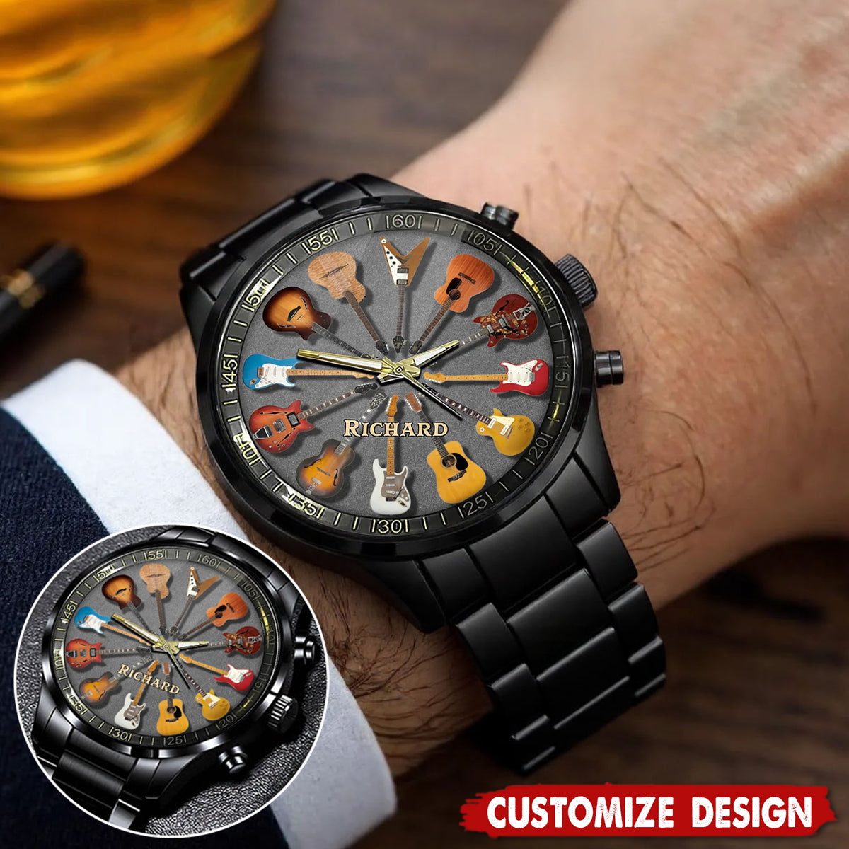 Personalized Rock Around the Clock - Guitar Watch for Music Lovers