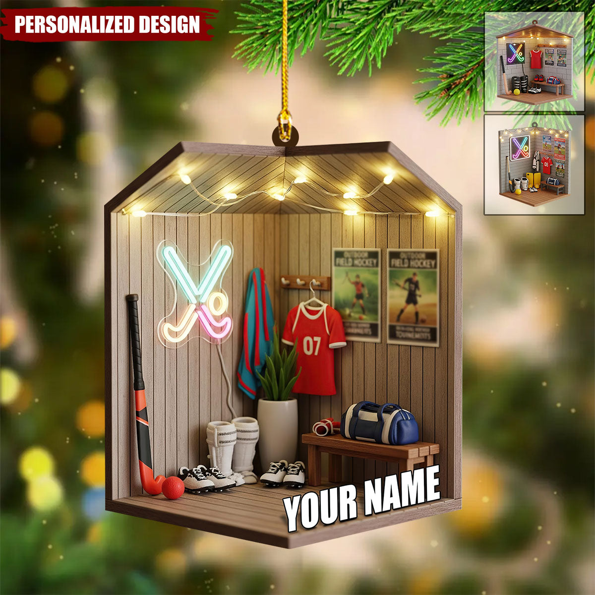 Personalized Field Hockey Christmas Ornament Gift for Player, Coach, or Team Fan