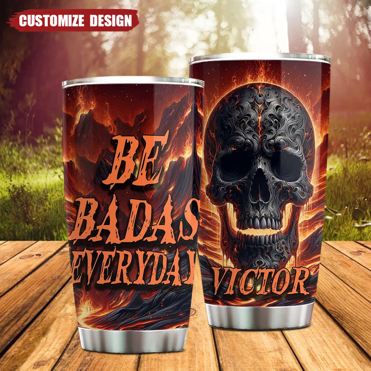 Skull Tumbler Personalized Stainless Steel Tumbler