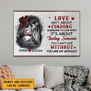 You Are My Without - Personalized Couple Skull Poster Canvas