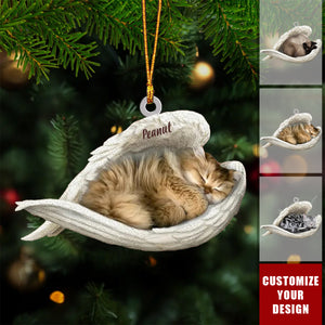 Personalized Cat Sleeping Angel Ornament-Great Gift Idea For Cat Lovers