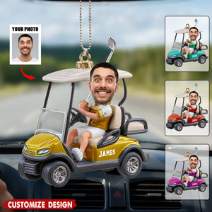 Personalized Golf Acrylic Car Ornament - Gift for Golf Lovers