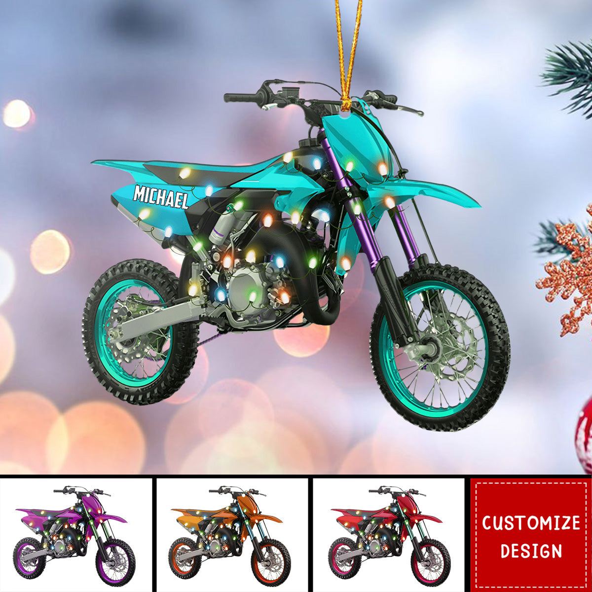 Personalized Motocross Christmas Ornament - 2024 New Release