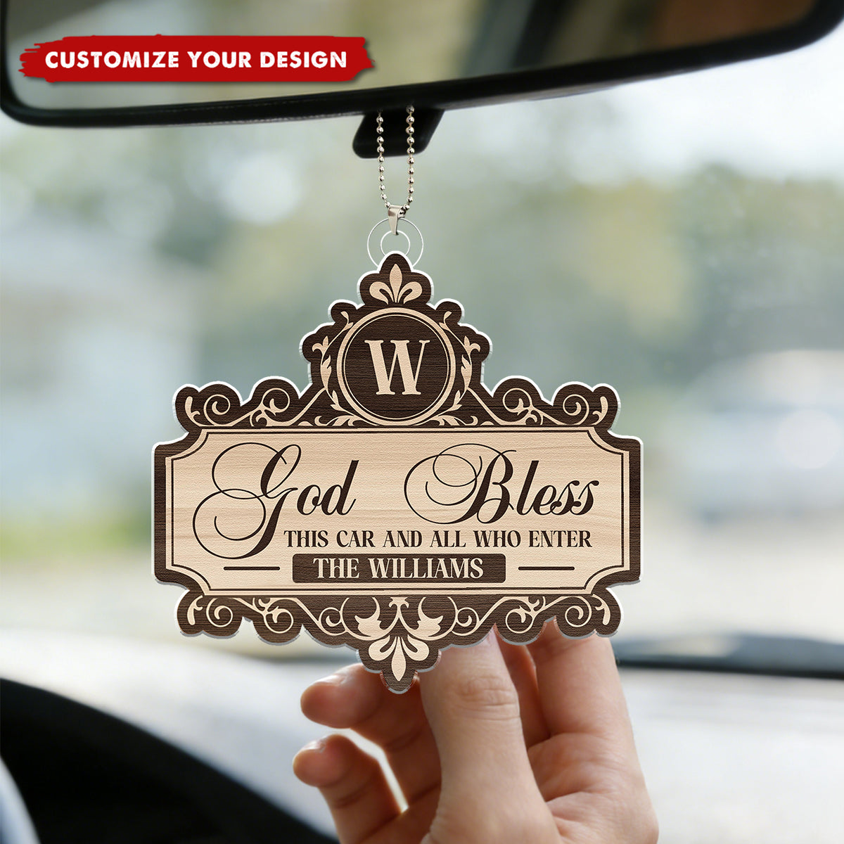 God Bless This Car And All Who Enter - Personalized Hang Car Ornament
