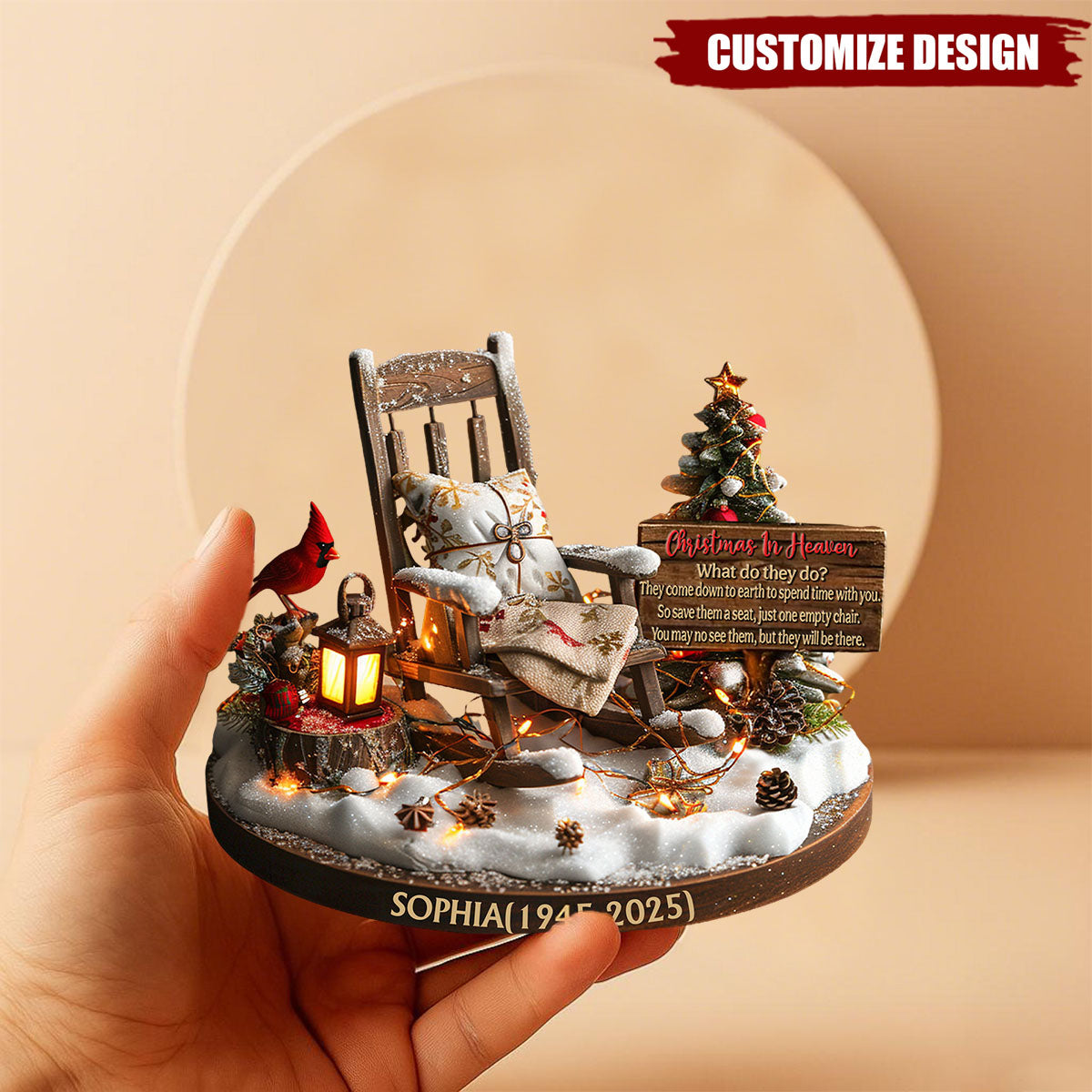 Christmas In Heaven - Personalized Memorial Custom Shaped Acrylic Plaque