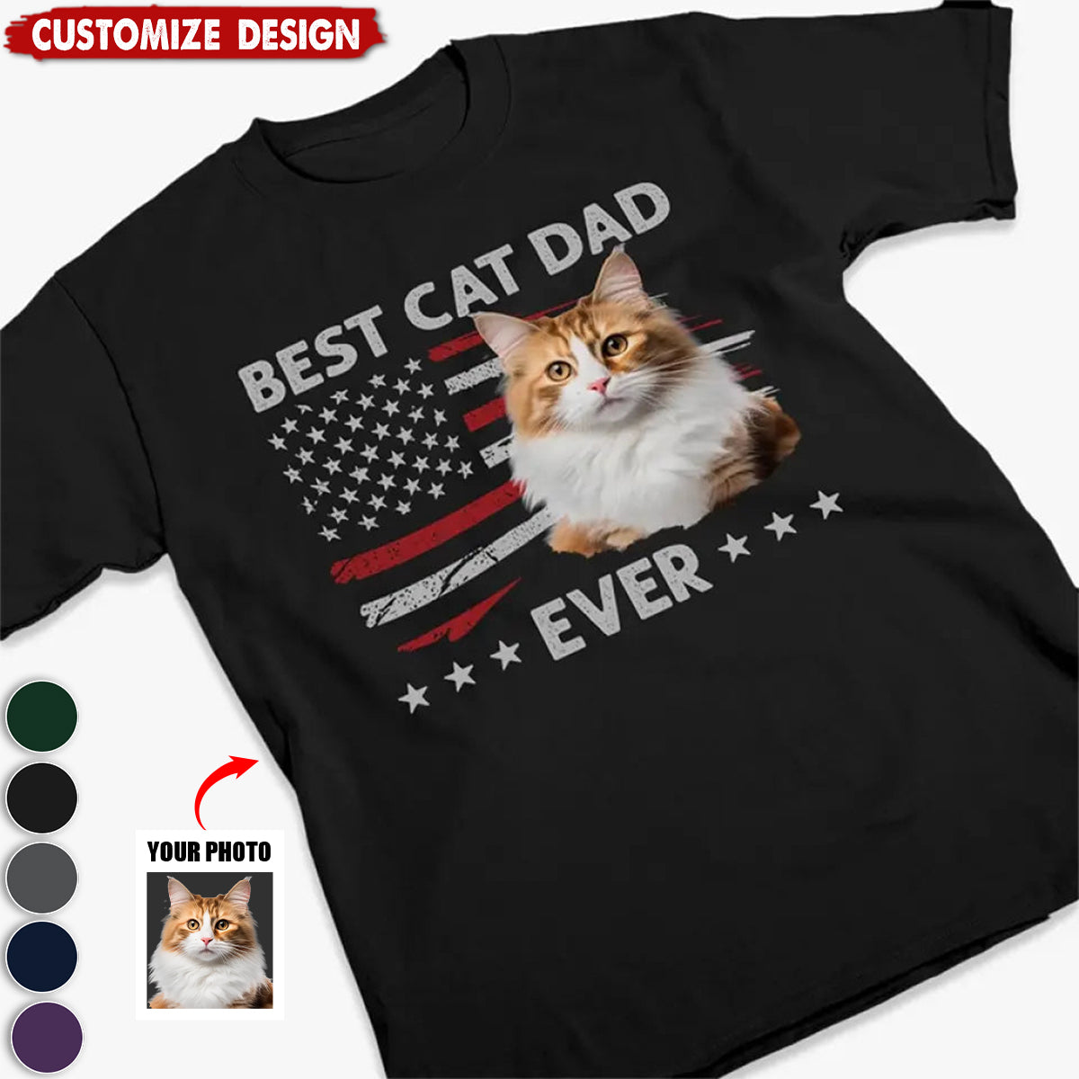 Custom Photo Ultimate Dog Dad - Pet Personalized Unisex T-shirt - Gift For Dog,Cat Lovers