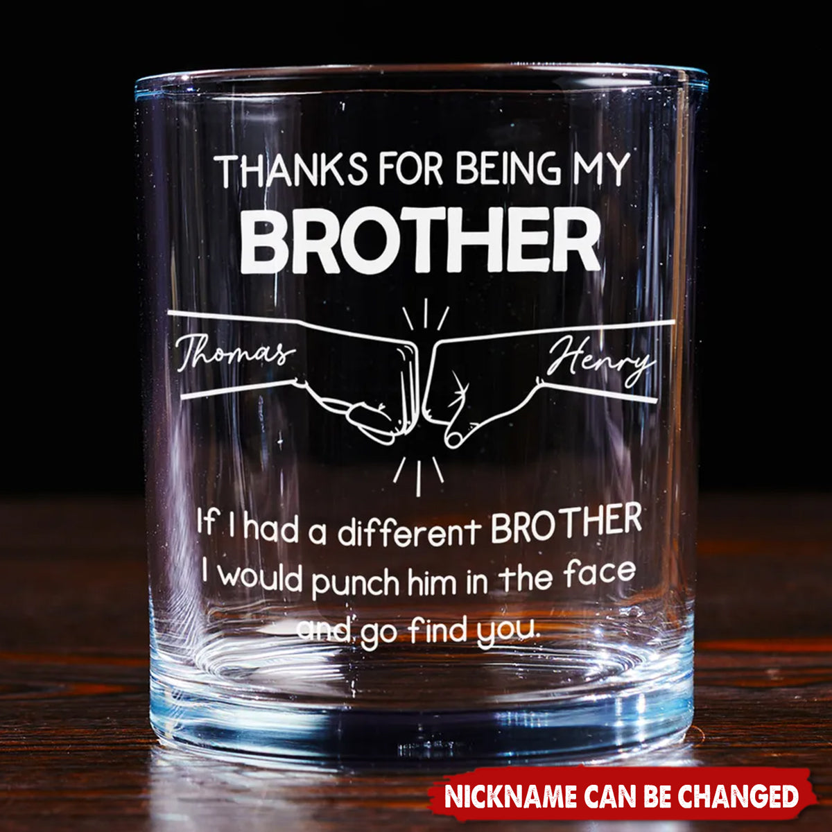 Thanks For Being My Brother - Personalized Custom Whiskey Glass - Gift For Family