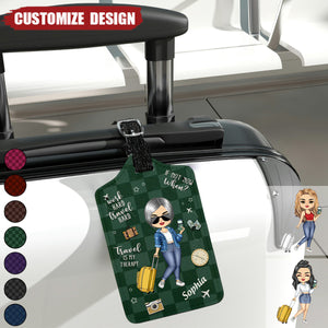 Travel Is My Therapy - Personalized Luggage Tag - Gift For Travellers