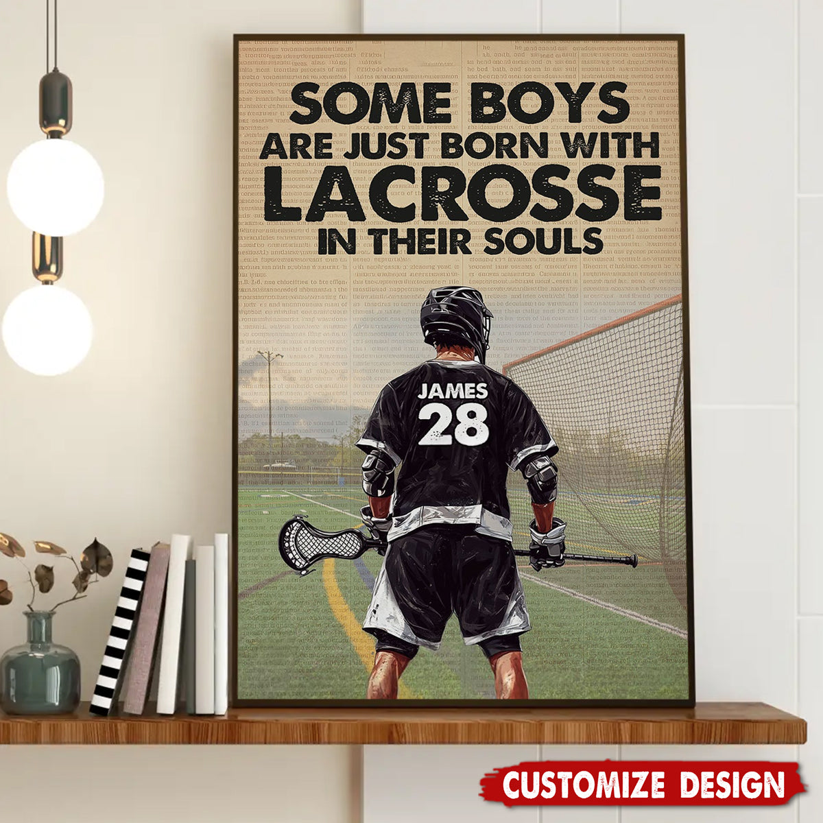 Some Boys Are Just Born With Lacrosse In Their Souls-Personalized Lacrosse Boy Poster