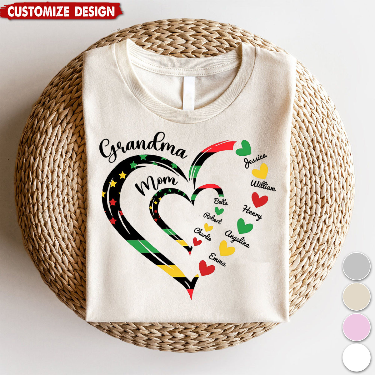 Juneteenth African American Flag Grandma Personalized Shirt