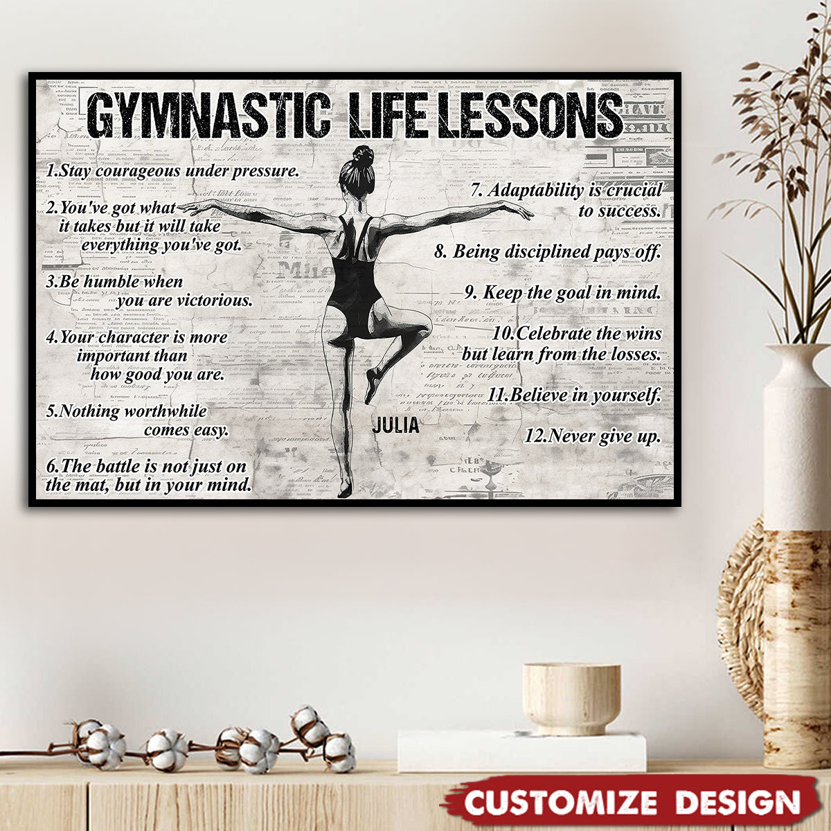 Gymnastic Life Lessons Girl Poster - Gift For Gymnastics Lovers
