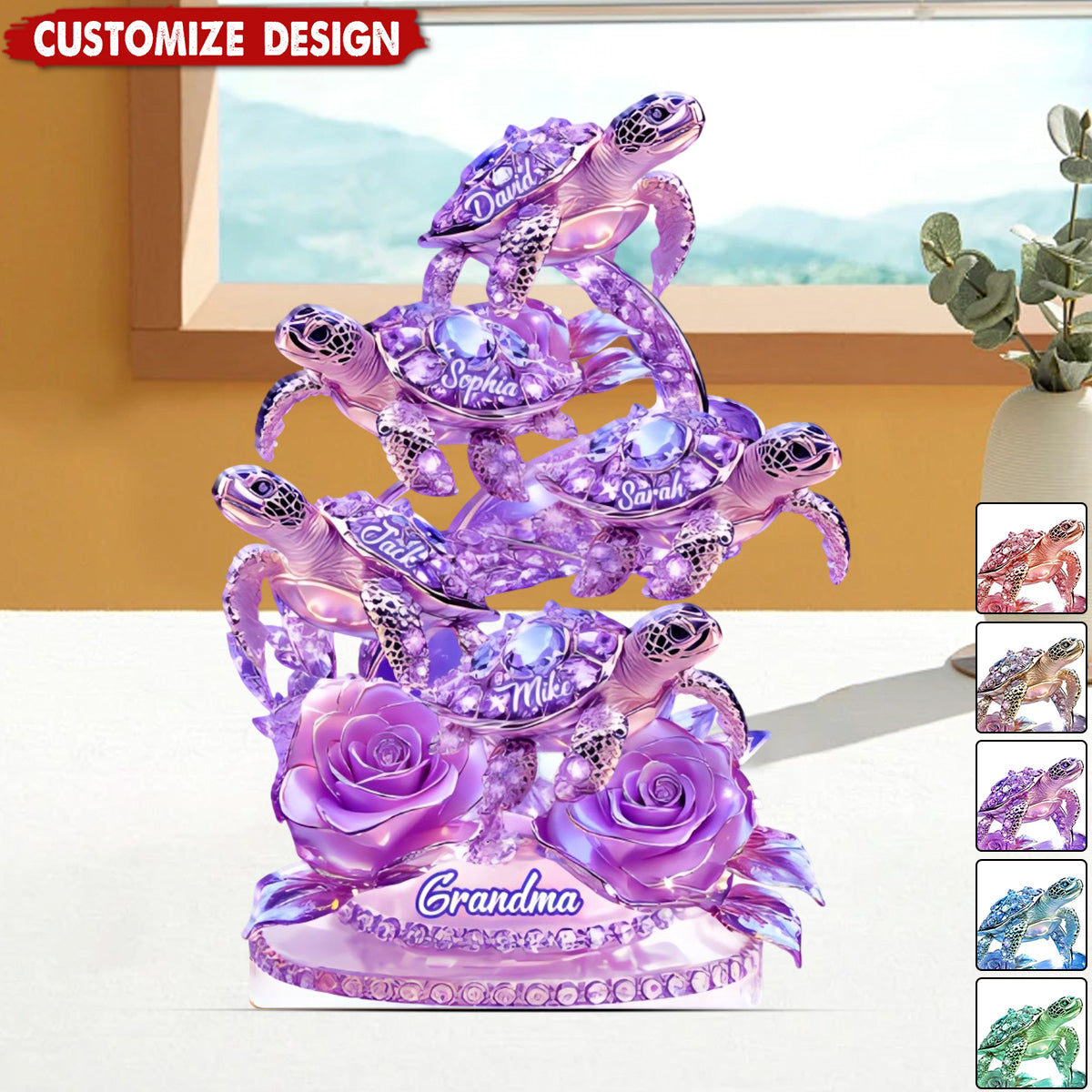 We Love You Gift For Mom, Grandma - Personalized Mother Shaped Acrylic Plaque