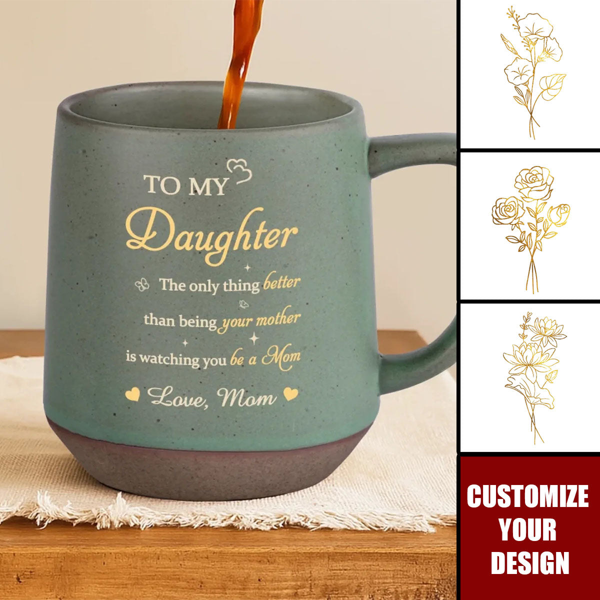 The Only Thing Better Than Being Your Mother - Family Personalized Printed Stoneware 12oz Mug - Mother's Day, Gift For Daughter