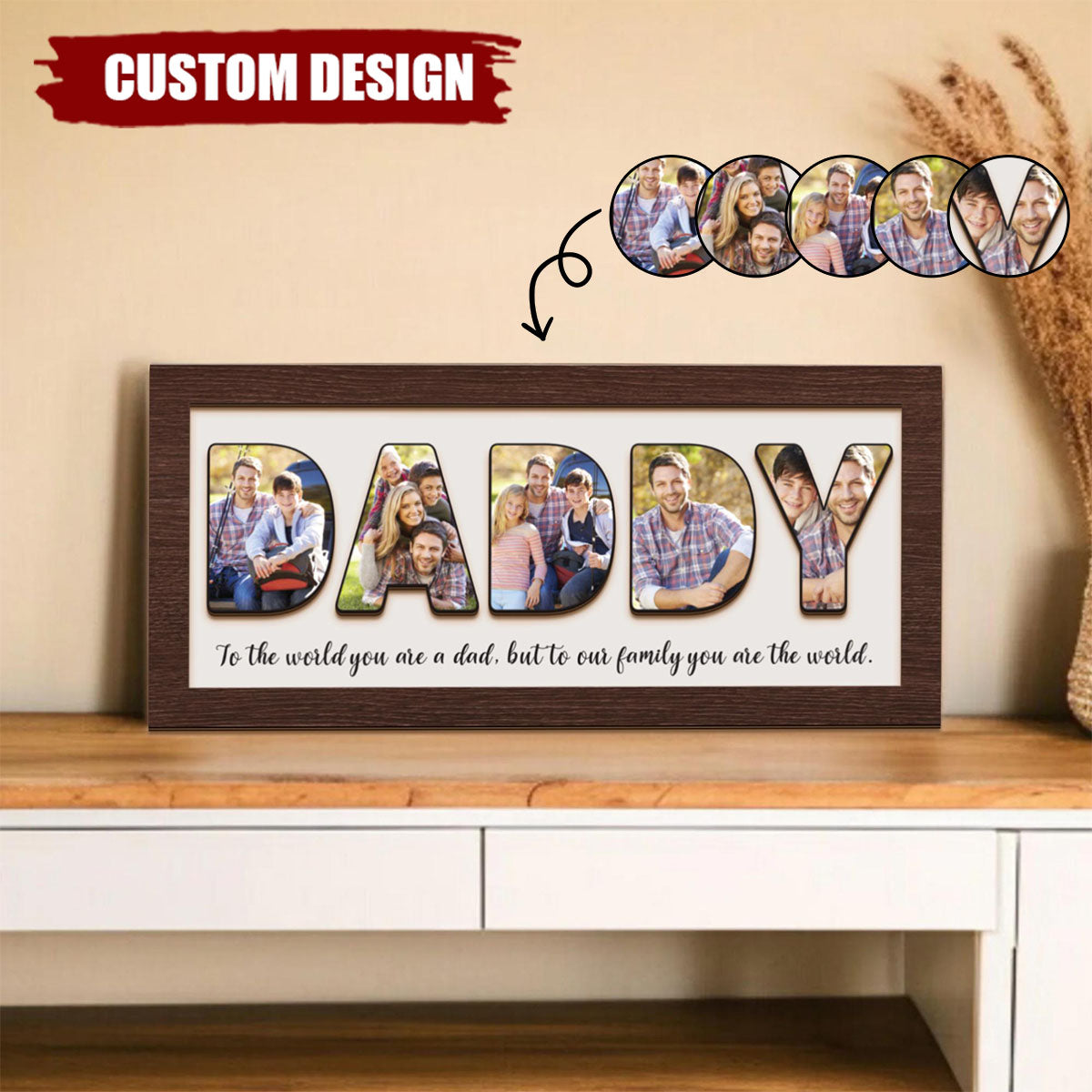 Dad You Are The World Personalized 2-Layered Wooden Plaque - Father's Day Gift For Dad, Grandpa