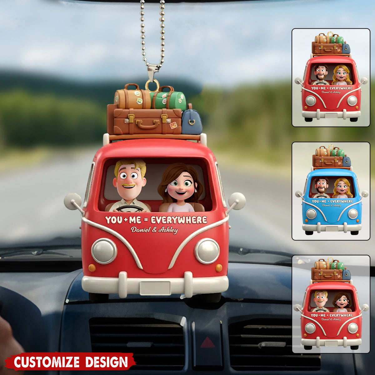 Personalized Couple Trip Car Ornament - Gifts For Couple