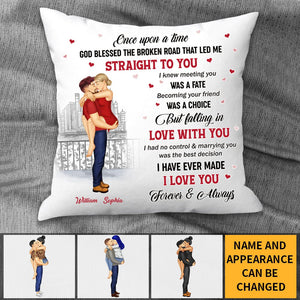 The Day I Met You - Couple Personalized Custom Pillow - Gift For Husband Wife, Anniversary