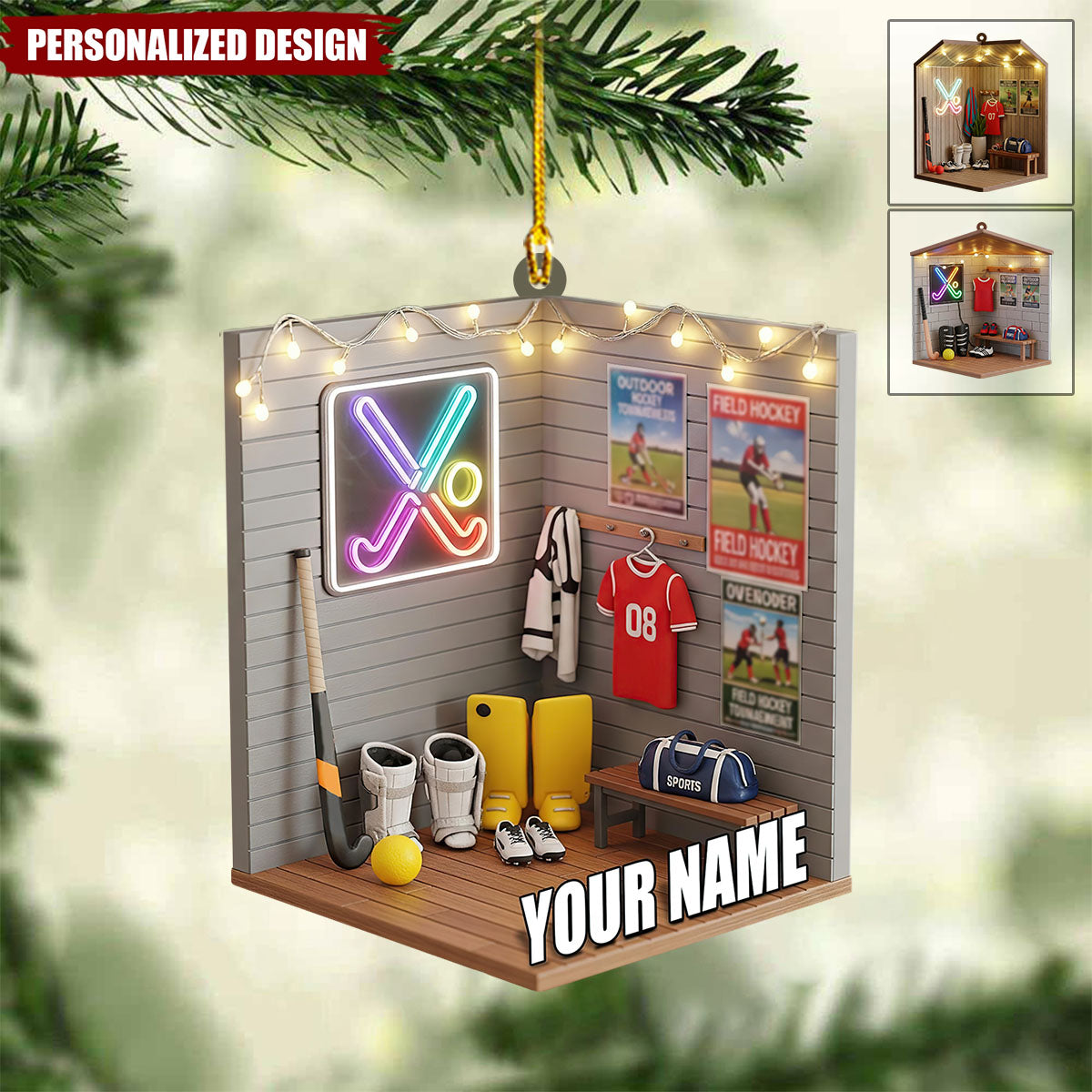 Personalized Field Hockey Christmas Ornament Gift for Player, Coach, or Team Fan