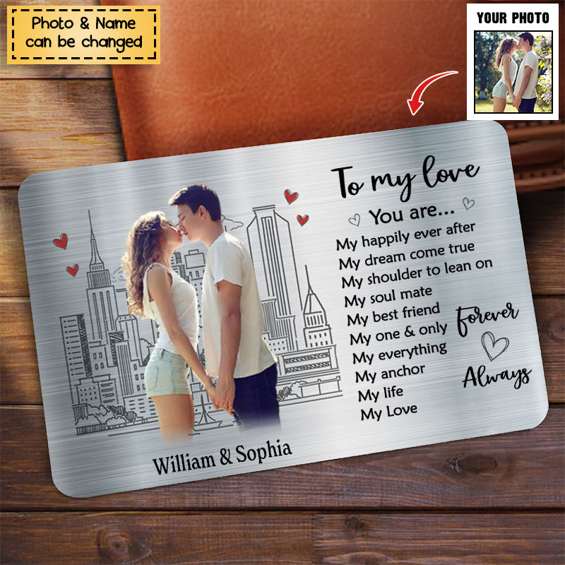 The Day I Met You - Personalized Couple Stainless Wallet Insert Card-Gift Idea For Him/ Her/ Couple