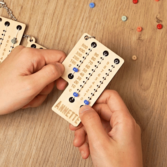 Personalized Multicolor Beaded Wooden Sewing Row Counter with Engraved Name Knitting Tool to Assist Counting Gift for Knitting Lovers