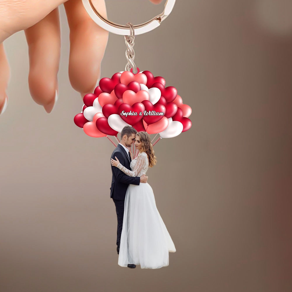 Love balloon couple keychain -  Gift for couple