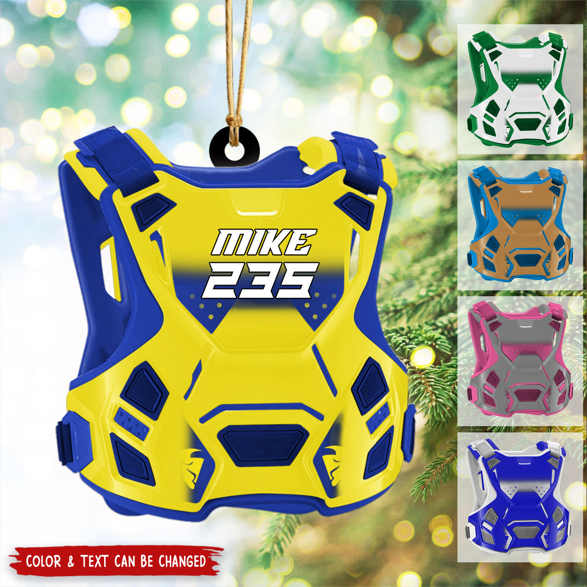 Personalized Motocross Guardian Vest Chest Protector Christmas Ornament, Gift For Motocross Rider - 2024 New Release