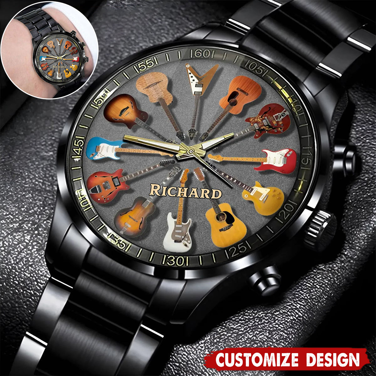 Personalized Rock Around the Clock - Guitar Watch for Music Lovers