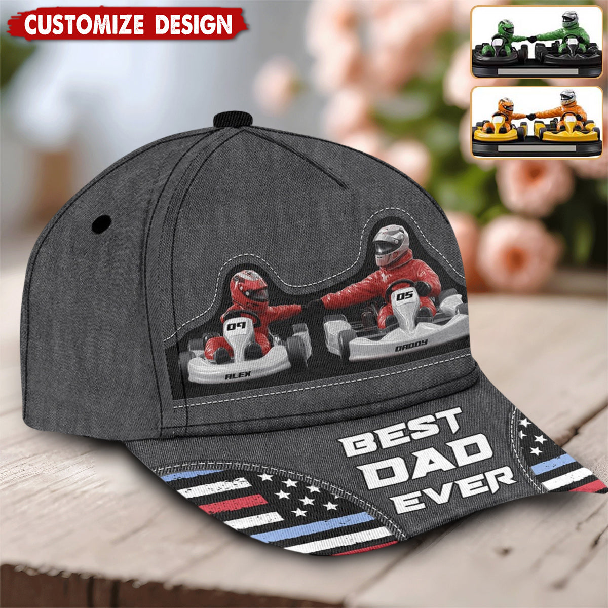 Kart Racing Loving Dad & Kid - Personalized Father Classic Cap