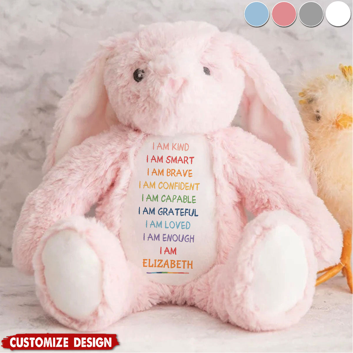 I'm Kind Smart Loved - Personalized Stuffed Bunny