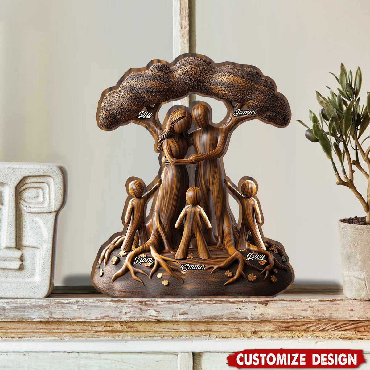 To Us You're The World - Personalized Family Shaped Plaque