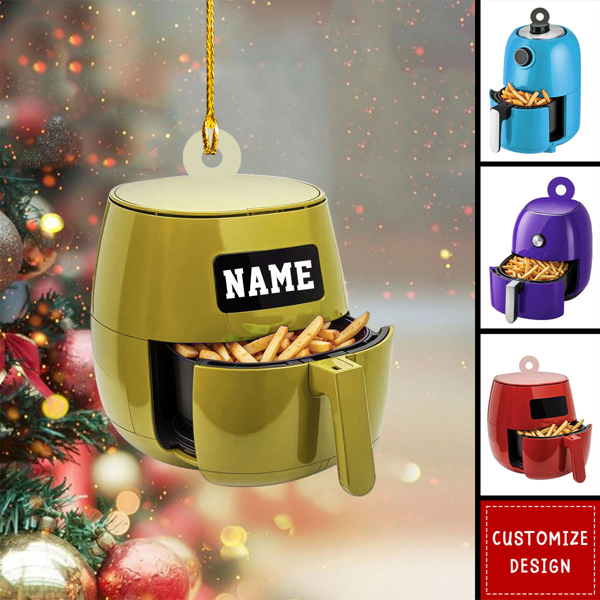 Personalized Air Fryer Christmas Ornament Gift For Cooking Lovers - 2024 New Release