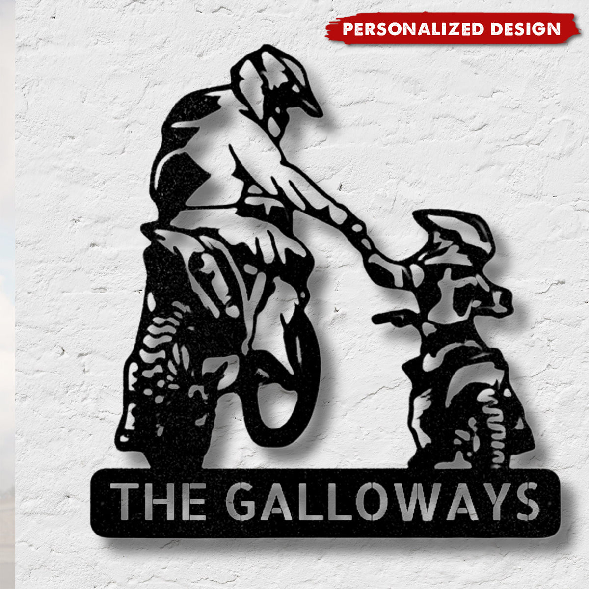 Personalized Father and Son Motocross Metal Wall Sign-Father’s Day Gift
