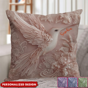Beautiful Hummingbird - Personalized Hummingbird Throw Pillow